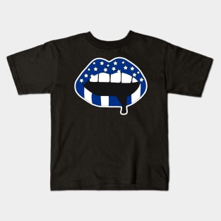 Blue and White Kids T-Shirt